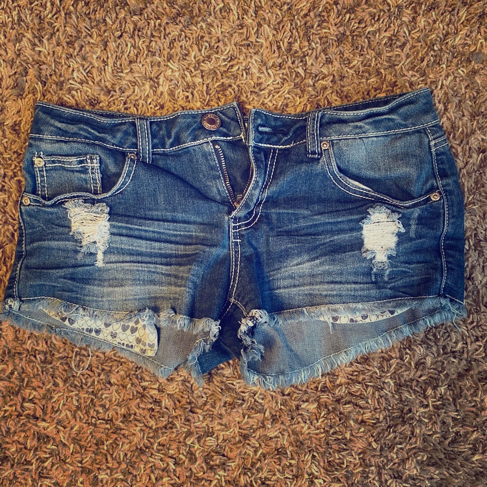 Jean shorts.